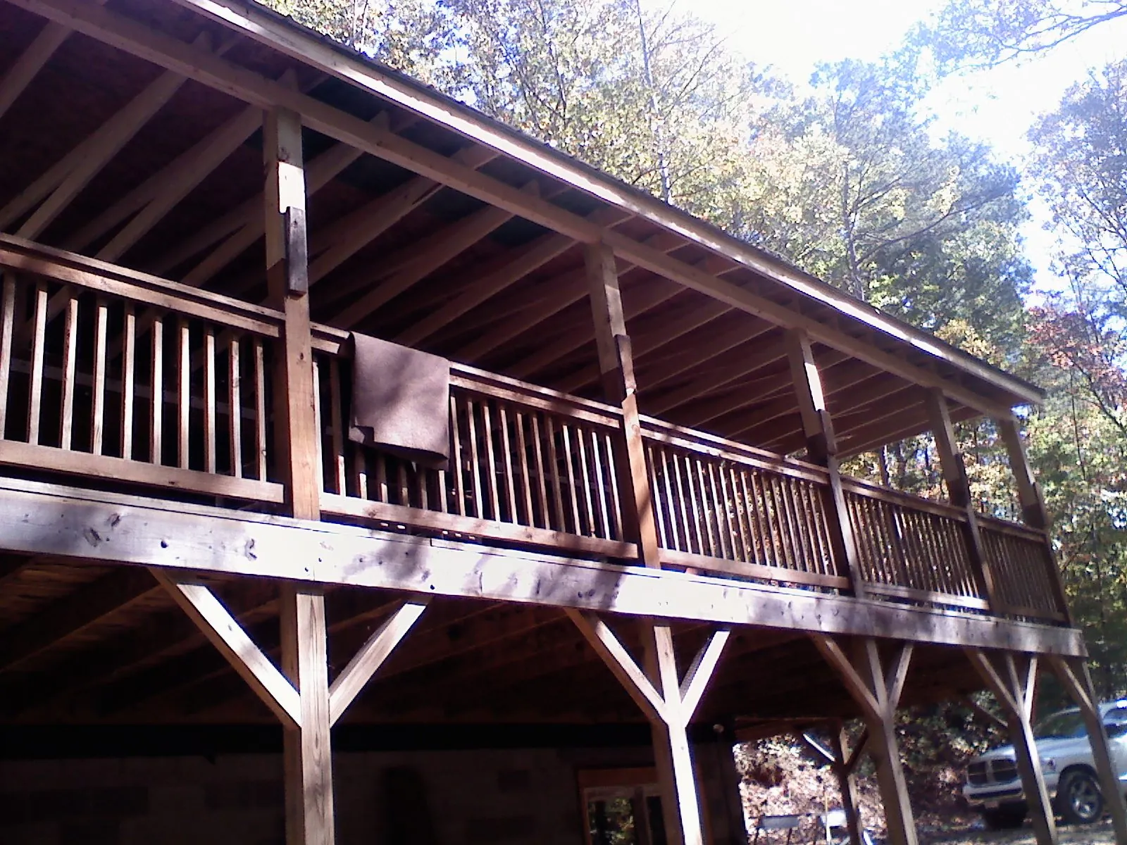 Timber framing under a new elevated porch and deck — Roof Leak Repair in Arrington by Roofing Brothers